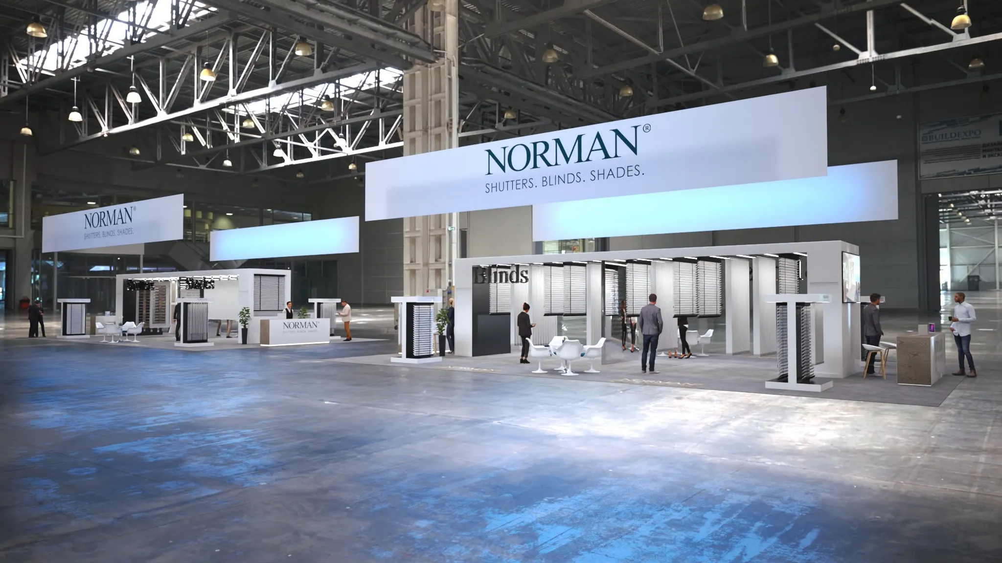 20x40 Island booth design by Reaction Space